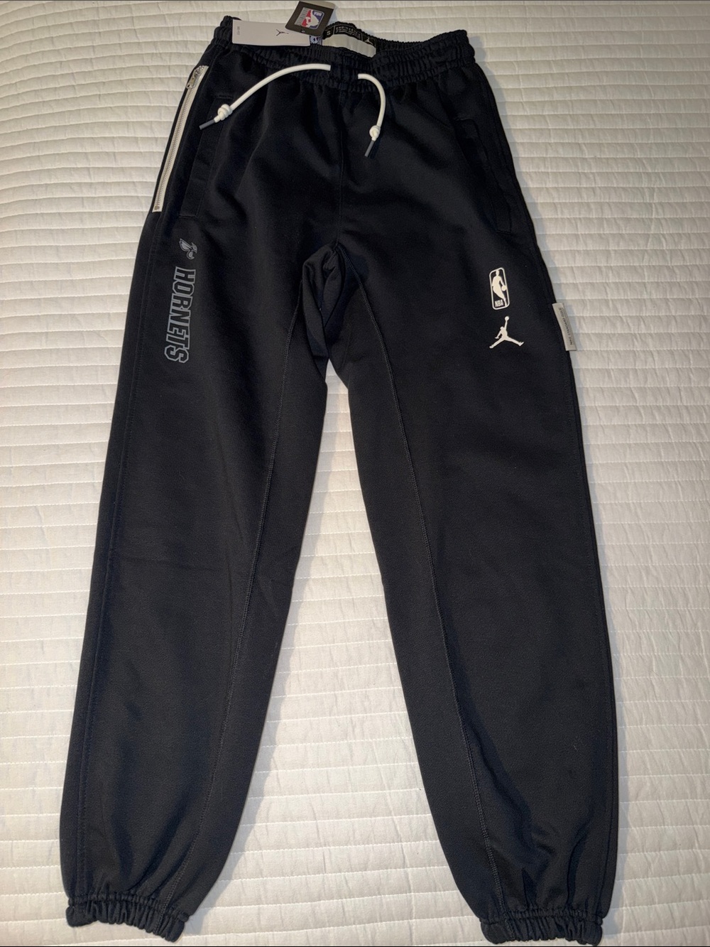 Jordan Black Hornets Logo Jogger Sweatpants with White Drawcord
